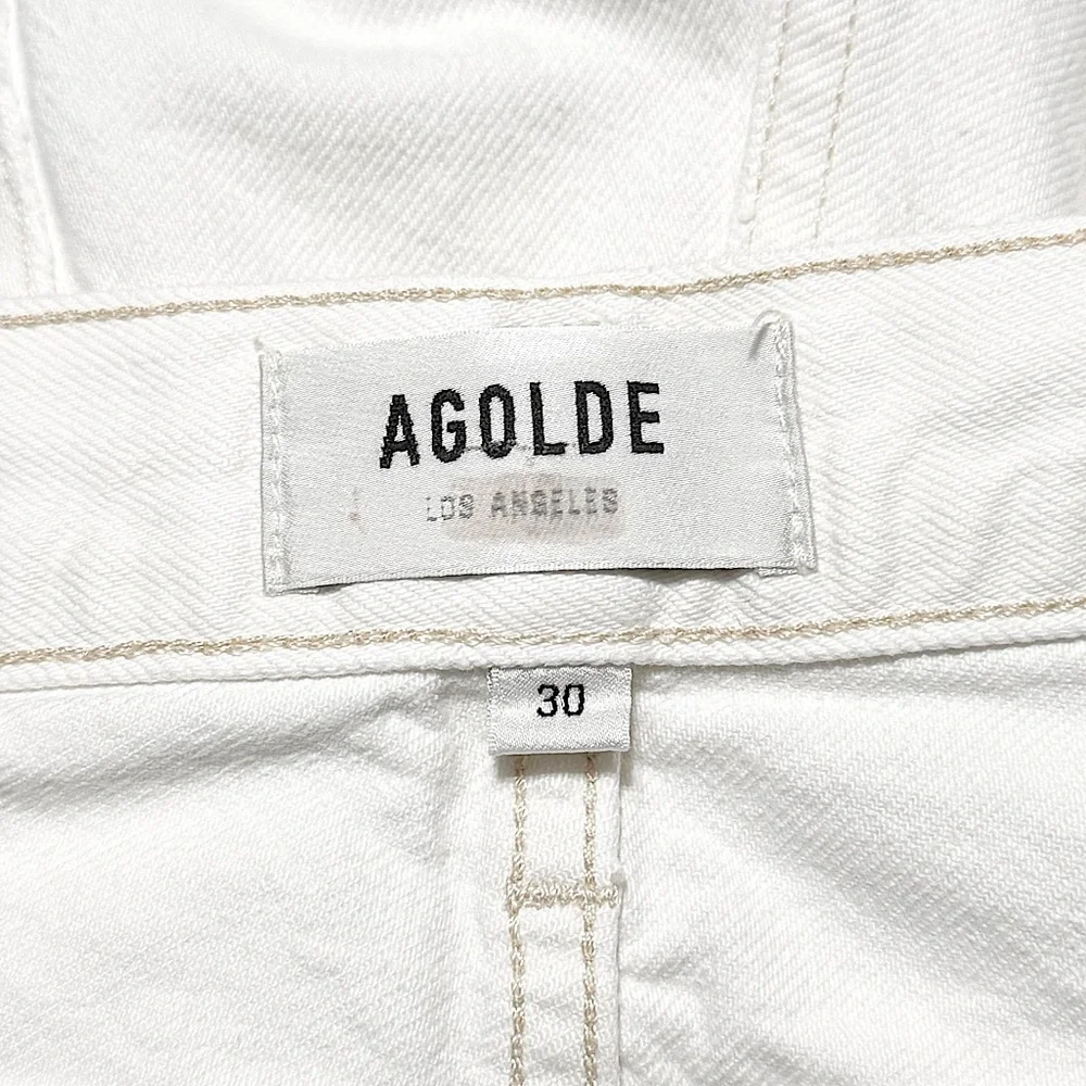 AGOLDE 90s Organic Cotton Denim High Rise Fray Hem Cutoff Relaxed Jean Shorts 30
